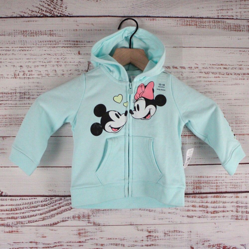 NEW *FLAW* Baby Gap Disney Mickey Minnie Mouse Hoodie Full Zip 12-18 Months